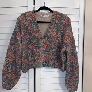 Never Worn Floral Cardigan ZARA